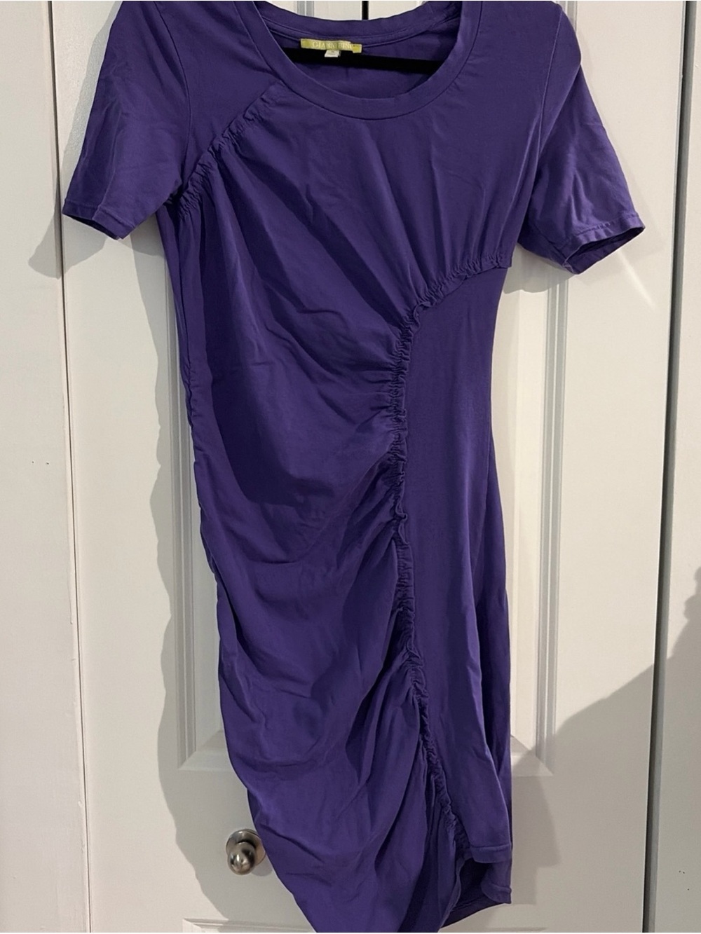 Gianni Bini Purple Ruched Midi Dress